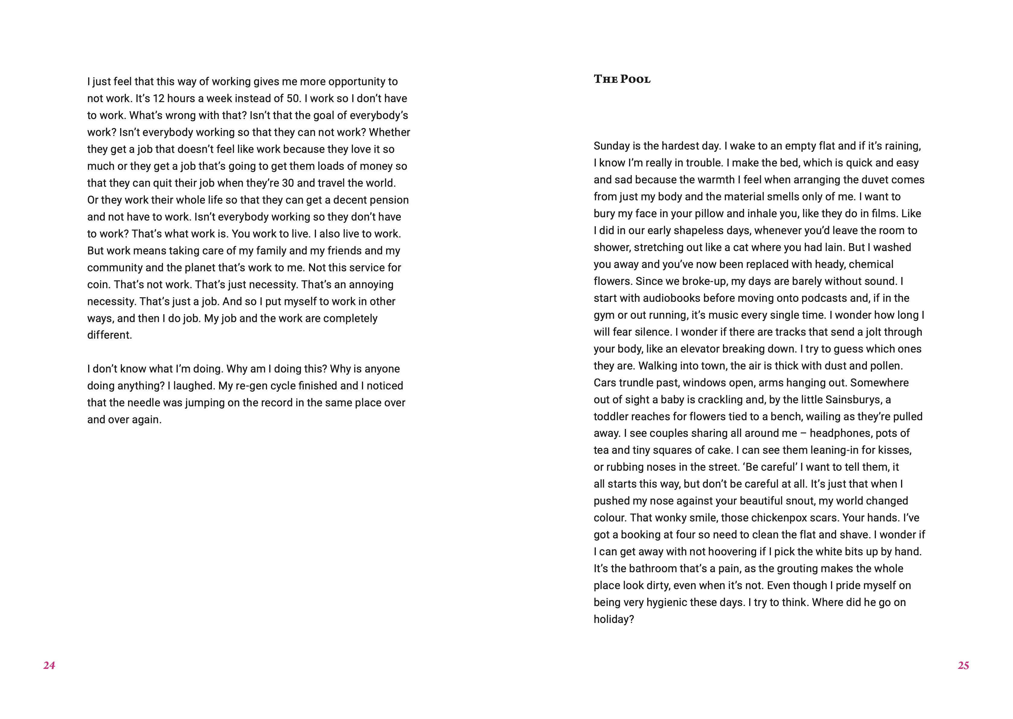 A white page with several paragraphs of black text from the Writing Our Futures zine.